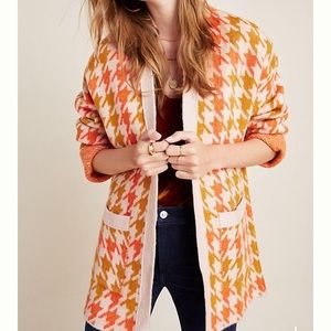 Anthropologie Edith Houndstooth Cardigan sz S